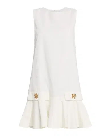 Oscar de la Renta Sleeveless Chainlink Jacquard Ruffle Mini Dress | Thumbnail 1 Oscar de la Renta Sleeveless Chainlink Jacquard Ruffle Mini Dress | Thumbnail 1