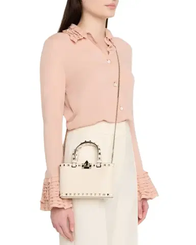 Valentino Garavani Rockstud Mini Grainy Calfskin Shopping Bag | Thumbnail 1 Valentino Garavani Rockstud Mini Grainy Calfskin Shopping Bag | Thumbnail 1