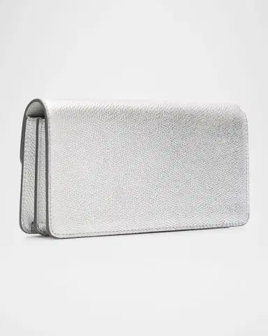 Valentino Garavani VLOGO Metallic Calfskin Leather Clutch | Thumbnail 2 Valentino Garavani VLOGO Metallic Calfskin Leather Clutch | Thumbnail 2