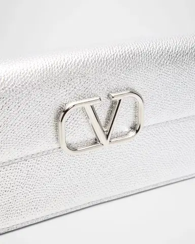 Valentino Garavani VLOGO Metallic Calfskin Leather Clutch | Thumbnail 5 Valentino Garavani VLOGO Metallic Calfskin Leather Clutch | Thumbnail 5