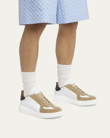 Alexander McQueen Men's Retro Suede & Leather Oversized Sneakers | Thumbnail 2 Alexander McQueen Men's Retro Suede & Leather Oversized Sneakers | Thumbnail 2