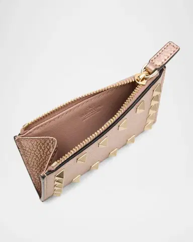 Valentino Garavani Rockstud Calfskin Cardholder with Zip | Thumbnail 3 Valentino Garavani Rockstud Calfskin Cardholder with Zip | Thumbnail 3