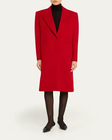 Givenchy Single-Breasted Mid-Length Wool Coat | Thumbnail 2 Givenchy Single-Breasted Mid-Length Wool Coat | Thumbnail 2