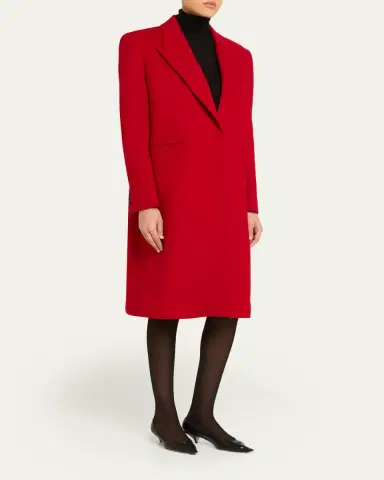 Givenchy Single-Breasted Mid-Length Wool Coat | Thumbnail 4 Givenchy Single-Breasted Mid-Length Wool Coat | Thumbnail 4