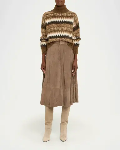 Brunello Cucinelli 85mm Soft Velour Knee-High Boots with Monili Heel | Thumbnail 2 Brunello Cucinelli 85mm Soft Velour Knee-High Boots with Monili Heel | Thumbnail 2