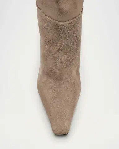 Brunello Cucinelli 85mm Soft Velour Knee-High Boots with Monili Heel | Thumbnail 5 Brunello Cucinelli 85mm Soft Velour Knee-High Boots with Monili Heel | Thumbnail 5