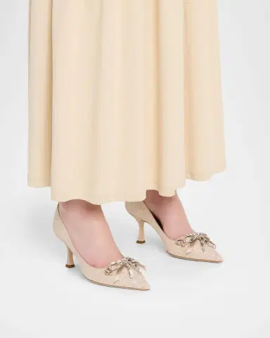 Jimmy Choo 70mm Auria Glitter Leather Embellished Bow Pumps | Thumbnail 2 Jimmy Choo 70mm Auria Glitter Leather Embellished Bow Pumps | Thumbnail 2