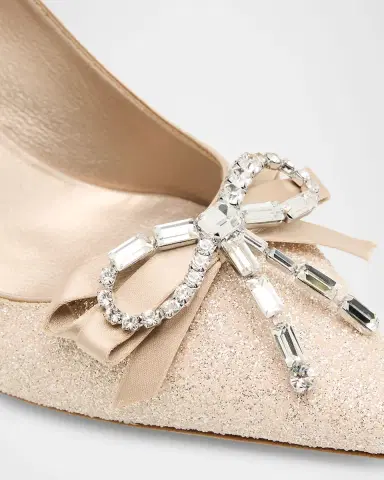 Jimmy Choo 70mm Auria Glitter Leather Embellished Bow Pumps | Thumbnail 5 Jimmy Choo 70mm Auria Glitter Leather Embellished Bow Pumps | Thumbnail 5