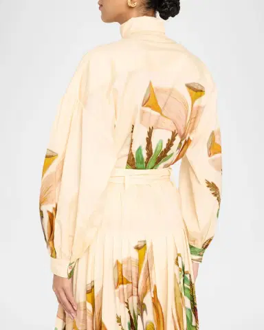 Ulla Johnson Pastel Long-Sleeve Tie-Neck Blouse | Thumbnail 2 Ulla Johnson Pastel Long-Sleeve Tie-Neck Blouse | Thumbnail 2