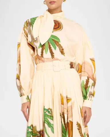 Ulla Johnson Pastel Long-Sleeve Tie-Neck Blouse | Thumbnail 3 Ulla Johnson Pastel Long-Sleeve Tie-Neck Blouse | Thumbnail 3