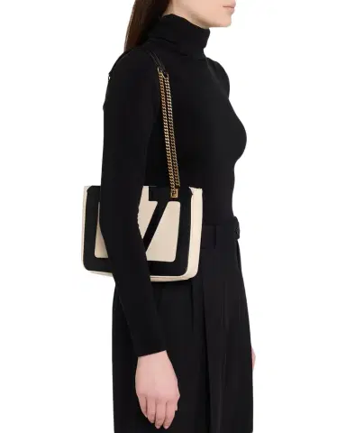 Valentino Garavani Viva Superstar Two-Tone VLOGO Leather Shoulder Bag | Thumbnail 1 Valentino Garavani Viva Superstar Two-Tone VLOGO Leather Shoulder Bag | Thumbnail 1