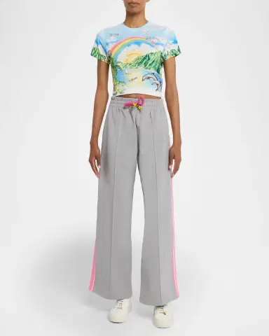 CASABLANCA Aloha Short-Sleeve Crop T-Shirt | Thumbnail 2 CASABLANCA Aloha Short-Sleeve Crop T-Shirt | Thumbnail 2