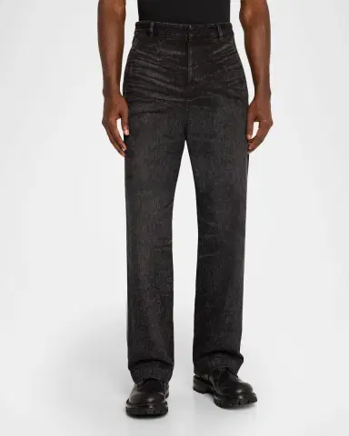 Diesel Men 's D-Eber-FSH6 Straight-Leg Stonewash Denim Jeans | Thumbnail 4 Diesel Men 's D-Eber-FSH6 Straight-Leg Stonewash Denim Jeans | Thumbnail 4