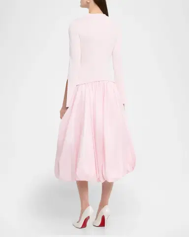 Simkhai Kenlie Mock-Neck Bubble Midi Dress | Thumbnail 2 Simkhai Kenlie Mock-Neck Bubble Midi Dress | Thumbnail 2