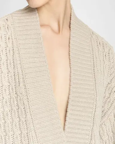 Malo Anna Cashmere Cable-Knit V-Neck Cardigan | Thumbnail 4 Malo Anna Cashmere Cable-Knit V-Neck Cardigan | Thumbnail 4