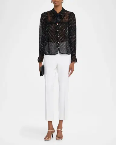 Sea Melody Sheer Polka-Dot Blouse | Thumbnail 2 Sea Melody Sheer Polka-Dot Blouse | Thumbnail 2