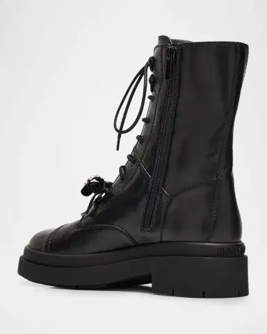 Jimmy Choo Averi Leather Embellished Bow Combat Boots | Thumbnail 3 Jimmy Choo Averi Leather Embellished Bow Combat Boots | Thumbnail 3