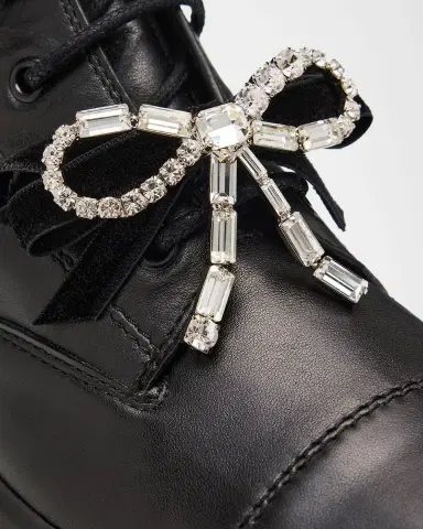 Jimmy Choo Averi Leather Embellished Bow Combat Boots | Thumbnail 4 Jimmy Choo Averi Leather Embellished Bow Combat Boots | Thumbnail 4
