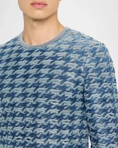Diesel Men 's K-Helier Woven Houndstooth Crewneck Sweater | Thumbnail 5 Diesel Men 's K-Helier Woven Houndstooth Crewneck Sweater | Thumbnail 5