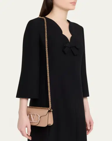 Valentino Garavani Loco Small Leather Top-Handle Bag with Jewel VLogo | Thumbnail 2 Valentino Garavani Loco Small Leather Top-Handle Bag with Jewel VLogo | Thumbnail 2