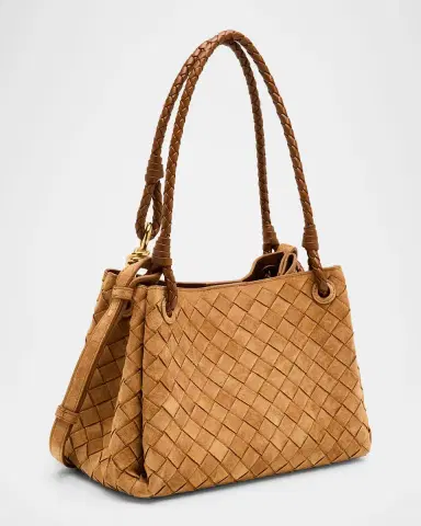 Bottega Veneta Parachute Suede Intrecciato Shoulder Bag | Thumbnail 3 Bottega Veneta Parachute Suede Intrecciato Shoulder Bag | Thumbnail 3