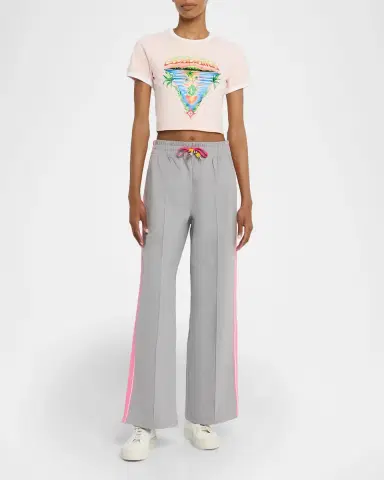 CASABLANCA Striped Pintuck Stretch Cotton Pants | Thumbnail 2 CASABLANCA Striped Pintuck Stretch Cotton Pants | Thumbnail 2