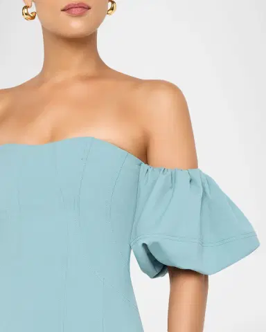 Ulla Johnson Nina Puff-Sleeve Off-The-Shoulder Midi Dress | Thumbnail 4 Ulla Johnson Nina Puff-Sleeve Off-The-Shoulder Midi Dress | Thumbnail 4