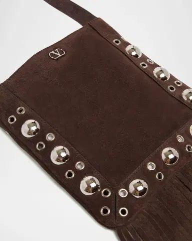 Valentino Garavani Small Studded Fringe Suede Crossbody Bag | Thumbnail 10 Valentino Garavani Small Studded Fringe Suede Crossbody Bag | Thumbnail 10