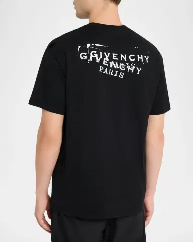 Givenchy Men's Cotton Logo tamp Print T-Shirt | Thumbnail 2 Givenchy Men's Cotton Logo tamp Print T-Shirt | Thumbnail 2