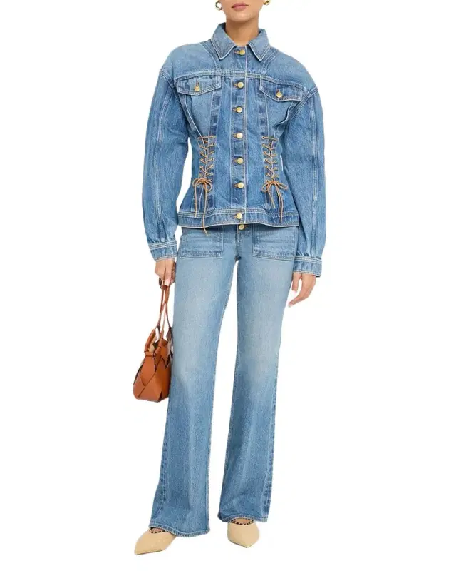 Naomi Lace-Up Denim Jacket Naomi Lace-Up Denim Jacket