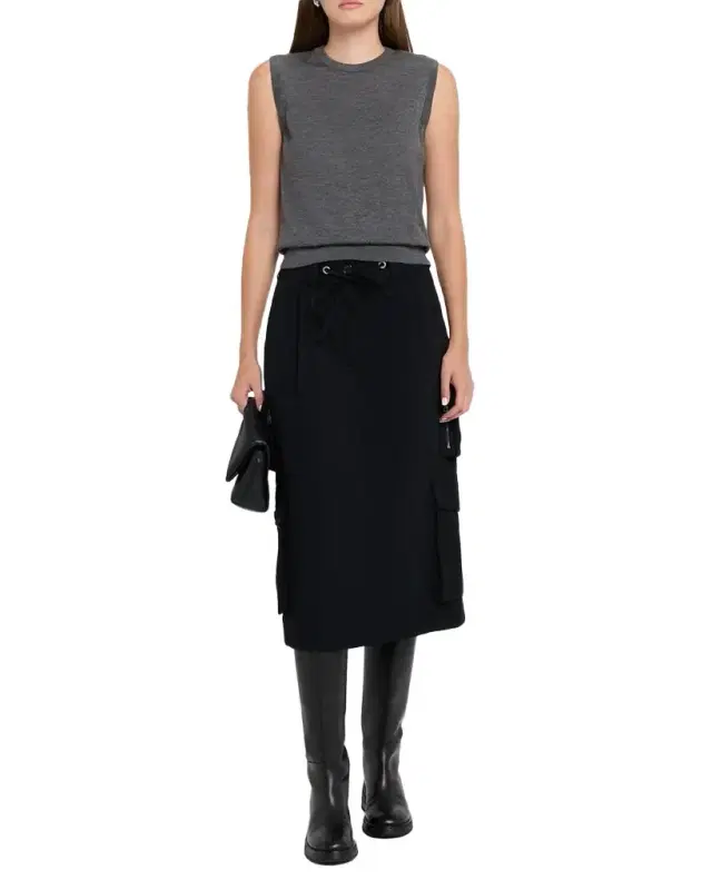 Drawstring Cotton Midi Cargo Skirt Drawstring Cotton Midi Cargo Skirt