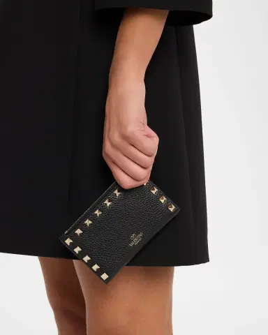 Valentino Garavani Rockstud Leather Card Holder/Coin Purse | Thumbnail 2 Valentino Garavani Rockstud Leather Card Holder/Coin Purse | Thumbnail 2