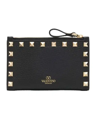 Valentino Garavani Rockstud Leather Card Holder/Coin Purse | Thumbnail 1 Valentino Garavani Rockstud Leather Card Holder/Coin Purse | Thumbnail 1