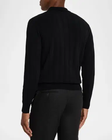 Neiman Marcus en 's Cashmere Rib-Knit Polo Sweater | Thumbnail 2 Neiman Marcus en 's Cashmere Rib-Knit Polo Sweater | Thumbnail 2