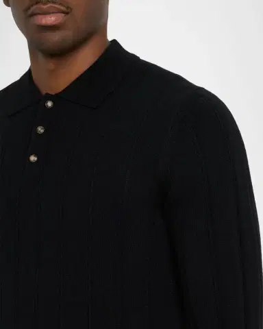 Neiman Marcus en 's Cashmere Rib-Knit Polo Sweater | Thumbnail 5 Neiman Marcus en 's Cashmere Rib-Knit Polo Sweater | Thumbnail 5
