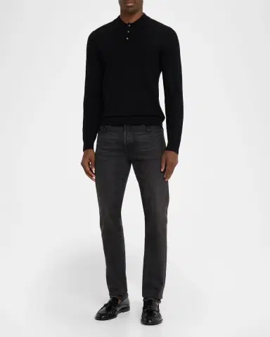 Neiman Marcus en 's Cashmere Rib-Knit Polo Sweater | Thumbnail 6 Neiman Marcus en 's Cashmere Rib-Knit Polo Sweater | Thumbnail 6