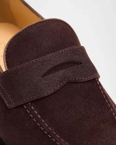 Brunello Cucinelli Men 's Suede Penny Loafers | Thumbnail 2 Brunello Cucinelli Men 's Suede Penny Loafers | Thumbnail 2