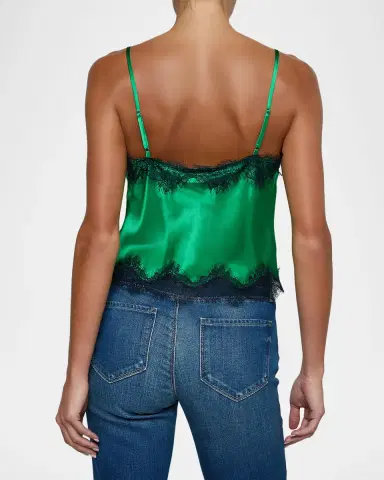 L'AGENCE Kimber Lace-Trim Silk Cami | Thumbnail 2 L'AGENCE Kimber Lace-Trim Silk Cami | Thumbnail 2