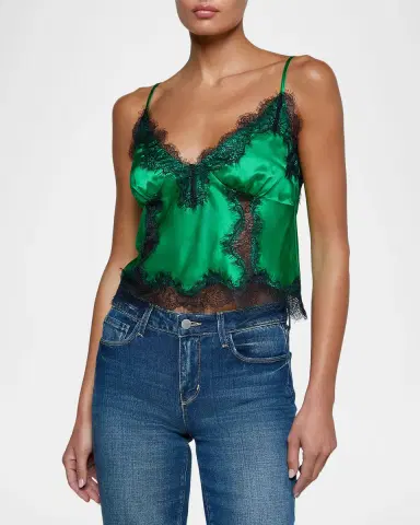 L'AGENCE Kimber Lace-Trim Silk Cami | Thumbnail 3 L'AGENCE Kimber Lace-Trim Silk Cami | Thumbnail 3
