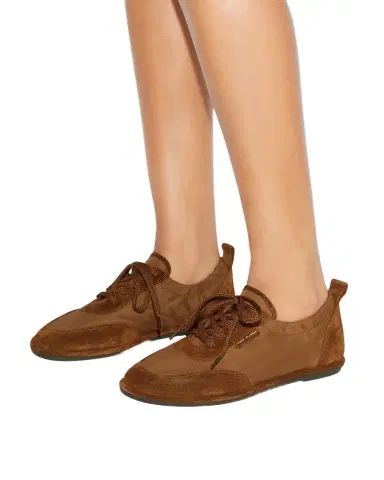 Tory Burch Ballet Suede and Nylon Low-Top Sneakers | Thumbnail 1 Tory Burch Ballet Suede and Nylon Low-Top Sneakers | Thumbnail 1
