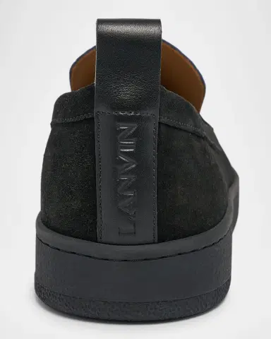 Lanvin Men's Croco-Embossed Suede Moccasins | Thumbnail 3 Lanvin Men's Croco-Embossed Suede Moccasins | Thumbnail 3