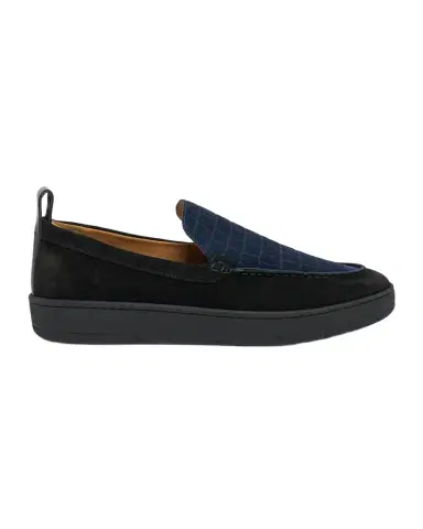 Lanvin Men's Croco-Embossed Suede Moccasins | Thumbnail 1 Lanvin Men's Croco-Embossed Suede Moccasins | Thumbnail 1