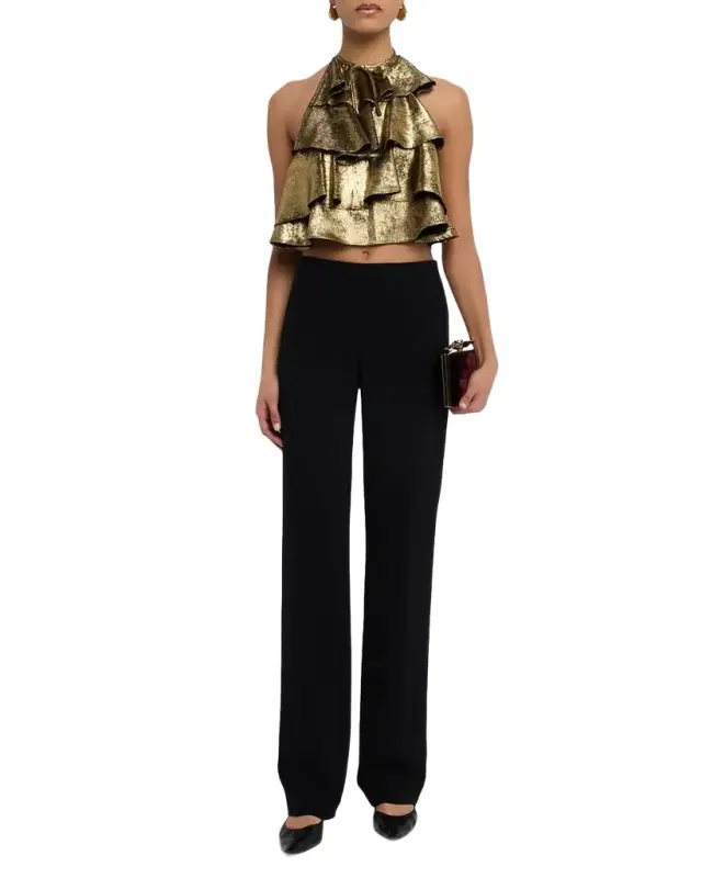 Bodil Metallic Ruffle Top Bodil Metallic Ruffle Top