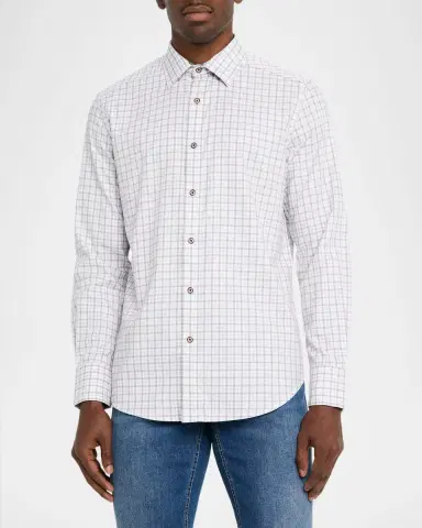 Robert Graham Men's Darrington Mini-Check Cotton Button-Down Shirt | Thumbnail 4 Robert Graham Men's Darrington Mini-Check Cotton Button-Down Shirt | Thumbnail 4