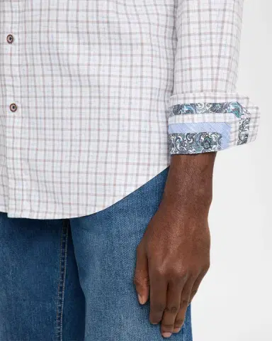Robert Graham Men's Darrington Mini-Check Cotton Button-Down Shirt | Thumbnail 5 Robert Graham Men's Darrington Mini-Check Cotton Button-Down Shirt | Thumbnail 5