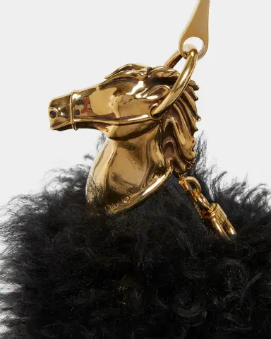 Chloé Chain Horse Shoulder Bag in Curly Shearling | Thumbnail 5 Chloé Chain Horse Shoulder Bag in Curly Shearling | Thumbnail 5
