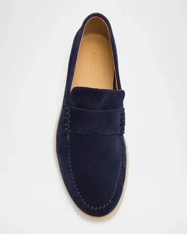 BALLY Men's Switz Moc Suede Moccasins | Thumbnail 4 BALLY Men's Switz Moc Suede Moccasins | Thumbnail 4