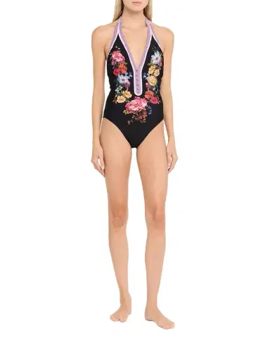 Johnny Was Baccara Halter One-Piece Swimsuit | Thumbnail 1 Johnny Was Baccara Halter One-Piece Swimsuit | Thumbnail 1