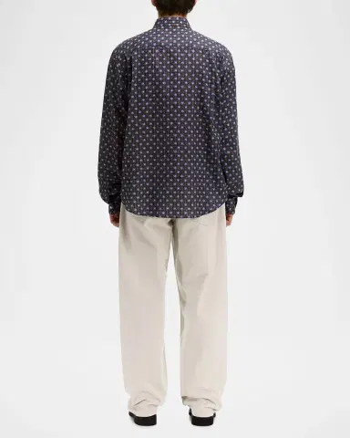 vowels Men's Floral Dobby Shirt | Thumbnail 2 vowels Men's Floral Dobby Shirt | Thumbnail 2