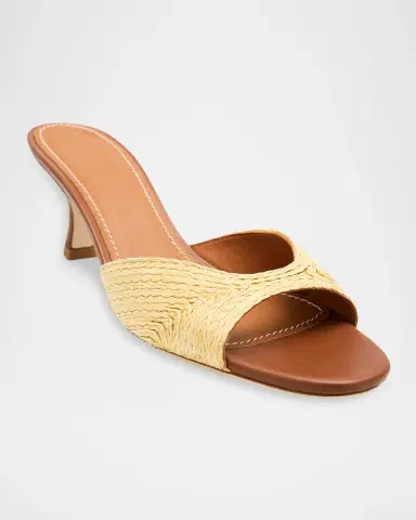 STAUD Brigitte Raffia Kitten-Heel Mules | Thumbnail 5 STAUD Brigitte Raffia Kitten-Heel Mules | Thumbnail 5